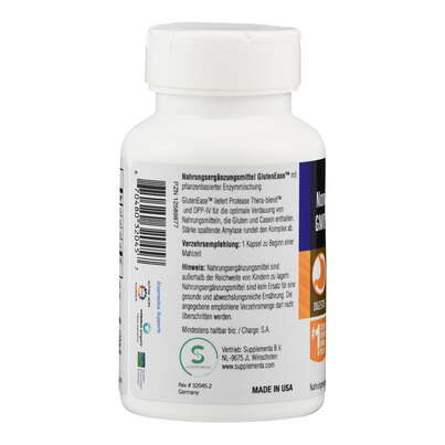 Sie sehen eine Packung Supplementa GlutenEase Kapseln, Produktbild: 03 Supplementa GlutenEase Kapseln, A-Nr.: 5395641 - 03
