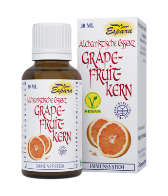 Sie sehen eine Packung Espara Grapefruitkern Alchemistische Essenz 30ml, Produktbild: 01 Espara Grapefruitkern Alchemistische Essenz 30ml, A-Nr.: 4040025 - 01
