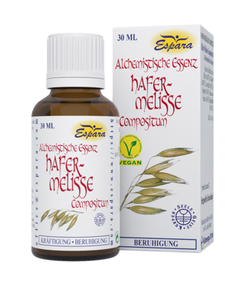 Sie sehen eine Packung Espara Hafer Melisse Compositum Alchemistische Essenz 30ml, Produktbild: 01 Espara Hafer Melisse Compositum Alchemistische Essenz 30ml, A-Nr.: 4040031 - 01