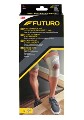 Sie sehen eine Packung FUTURO™ Knie-Bandage mit seitlicher Unterstützung, L (43.2 - 49.5 cm), Produktbild: 01 FUTURO™ Knie-Bandage mit seitlicher Unterstützung, L (43.2 - 49.5 cm), A-Nr.: 3041815 - 01