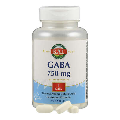 Sie sehen eine Packung Supplementa GABA 750 mg Tabletten, Produktbild: 04 Supplementa GABA 750 mg Tabletten, A-Nr.: 5597066 - 04
