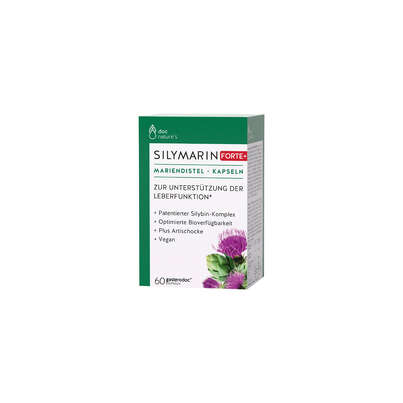 Sie sehen eine Packung doc nature‘s SILYMARIN FORTE+ Mariendistel-Kapseln, Produktbild: 02 doc nature‘s SILYMARIN FORTE+ Mariendistel-Kapseln, A-Nr.: 5223957 - 02