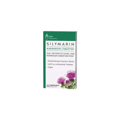 Sie sehen eine Packung doc nature‘s SILYMARIN Mariendistel-Tabletten, Produktbild: 03 doc nature‘s SILYMARIN Mariendistel-Tabletten, A-Nr.: 5212971 - 03
