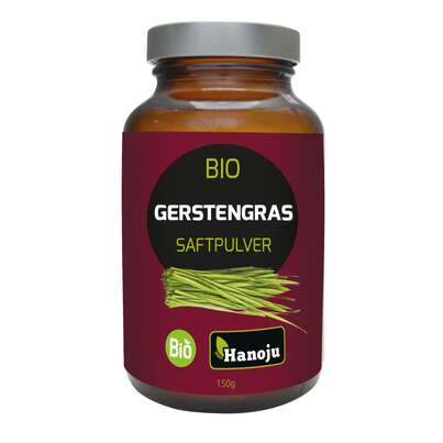 Sie sehen eine Packung Hanoju Gerstengrassaft Pulver Bio, Produktbild: 01 Hanoju Gerstengrassaft Pulver Bio, A-Nr.: 4492655 - 01