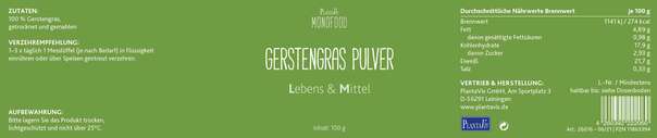 Gerstengras Pulver 100g, A-Nr.: 4546546 - 02