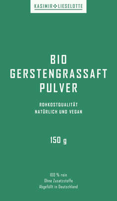 Kasimir + Lieselotte Bio Gerstengrassaft Pulver, A-Nr.: 5616639 - 02