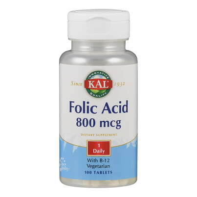 Sie sehen eine Packung Supplementa Folsäure 800mcg +B12 Tabletten, Produktbild: 01 Supplementa Folsäure 800mcg +B12 Tabletten, A-Nr.: 5395397 - 01