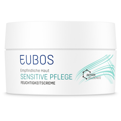 Sie sehen eine Packung Eubos Sensitiv Feuchtigkeitscreme, Produktbild: 01 Eubos Sensitiv Feuchtigkeitscreme, A-Nr.: 2168005 - 01