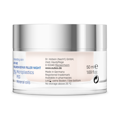 Sie sehen eine Packung Eubos Anti Age Hyaluron Repair Filler Night, Produktbild: 02 Eubos Anti Age Hyaluron Repair Filler Night, A-Nr.: 4293453 - 02
