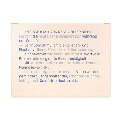 Sie sehen eine Packung Eubos Anti Age Hyaluron Repair Filler Night, Produktbild: 05 Eubos Anti Age Hyaluron Repair Filler Night, A-Nr.: 4293453 - 05