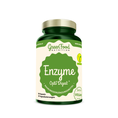 Sie sehen eine Packung GreenFood Nutrition Enzyme Opti7 Digest 90 Kapseln, Produktbild: 01 GreenFood Nutrition Enzyme Opti7 Digest 90 Kapseln, A-Nr.: 5634241 - 01