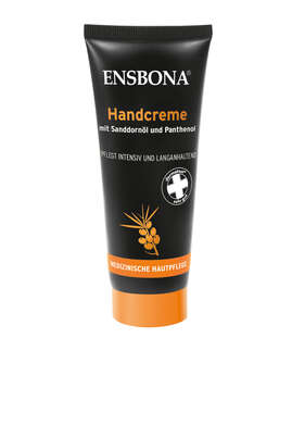 Sie sehen eine Packung Ensbona® Handcreme mit Sanddornöl und Panthenol, Produktbild: 01 Ensbona® Handcreme mit Sanddornöl und Panthenol, A-Nr.: 4741710 - 01