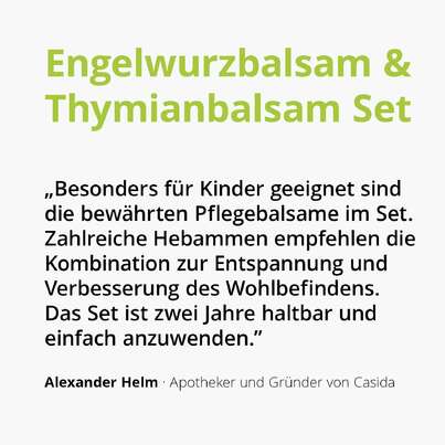 Sie sehen eine Packung Casida Set Engelwurz- & Thymianbalsam mit Myrte für Kinder, Produktbild: 03 Casida Set Engelwurz- & Thymianbalsam mit Myrte für Kinder, A-Nr.: 5304377 - 03