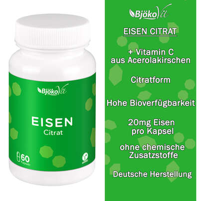 BjökoVit Eisen citrat Kapseln vegan, A-Nr.: 5174578 - 07