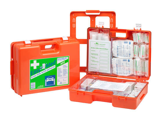 Sie sehen eine Packung EasyMed Erste Hilfe Kasten KFZ Type 2, Produktbild: 03 EasyMed Erste Hilfe Kasten KFZ Type 2, A-Nr.: 2620787 - 03