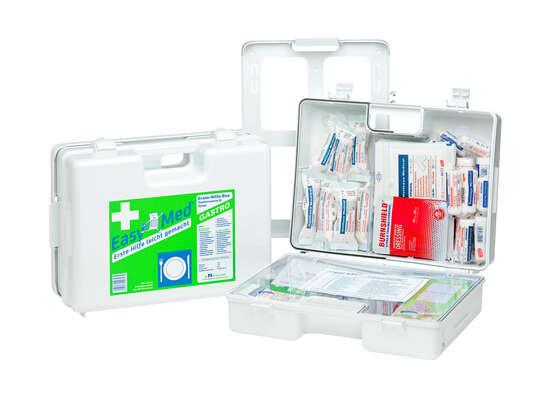 Sie sehen eine Packung EasyMed Erste Hilfe Kasten Gastro Type 2, Produktbild: 03 EasyMed Erste Hilfe Kasten Gastro Type 2, A-Nr.: 2620681 - 03