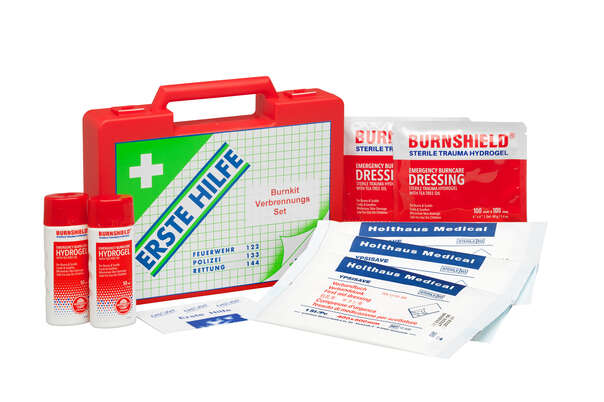 Sie sehen eine Packung Erste Hilfe Set Burnkit, Produktbild: 03 Erste Hilfe Set Burnkit, A-Nr.: 4894715 - 03