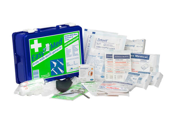 Sie sehen eine Packung EasyMed Erste Hilfe Box Heimwerker, Produktbild: 04 EasyMed Erste Hilfe Box Heimwerker, A-Nr.: 1752417 - 04