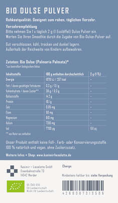 Sie sehen eine Packung Kasimir + Lieselotte Bio Dulse Pulver, Produktbild: 03 Kasimir + Lieselotte Bio Dulse Pulver, A-Nr.: 5616622 - 03