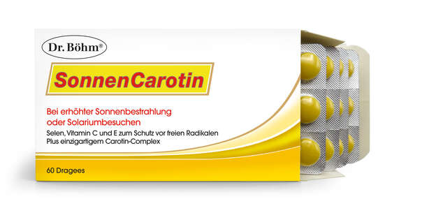 Sie sehen eine Packung Dr. Böhm SonnenCarotin, Produktbild: 02 Dr. Böhm SonnenCarotin, A-Nr.: 2866235 - 02