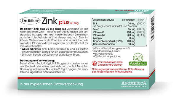 Sie sehen eine Packung Dr. Böhm Zink plus, Produktbild: 03 Dr. Böhm Zink plus, A-Nr.: 4600116 - 03
