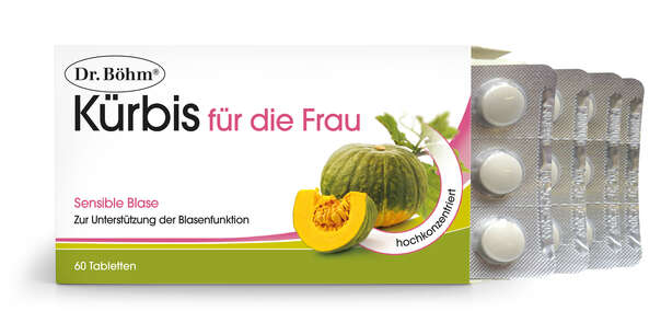 Sie sehen eine Packung Dr. Böhm Kürbis für die Frau, Produktbild: 02 Dr. Böhm Kürbis für die Frau, A-Nr.: 4846082 - 02