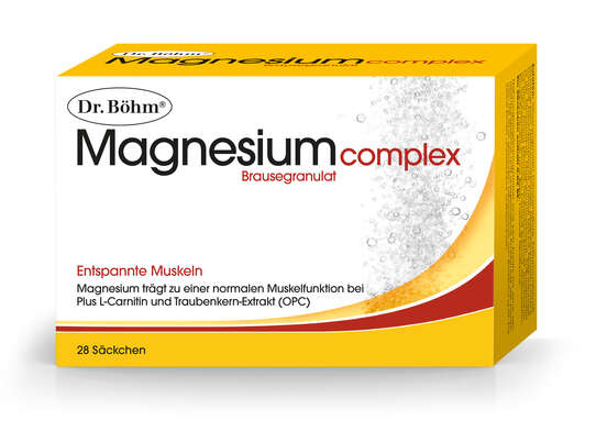 Sie sehen eine Packung Dr. Böhm Magnesium complex Brausegranulat, Produktbild: 01 Dr. Böhm Magnesium complex Brausegranulat, A-Nr.: 4846099 - 01