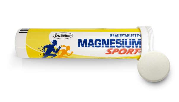 Sie sehen eine Packung Dr. Böhm Magnesium Sport Brausetabletten, Produktbild: 04 Dr. Böhm Magnesium Sport Brausetabletten, A-Nr.: 2745709 - 04
