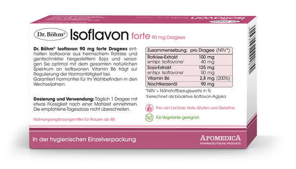 Sie sehen eine Packung Dr. Böhm Isoflavon forte, Produktbild: 03 Dr. Böhm Isoflavon forte, A-Nr.: 2774467 - 03