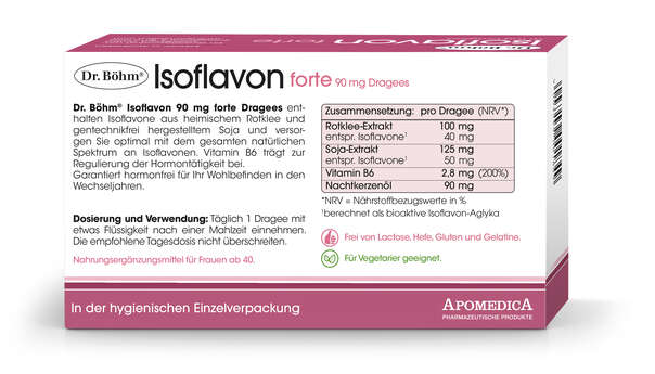 Sie sehen eine Packung Dr. Böhm Isoflavon forte, Produktbild: 03 Dr. Böhm Isoflavon forte, A-Nr.: 3046824 - 03