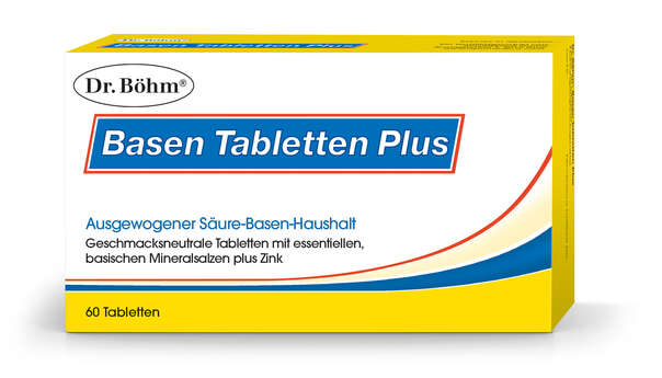 Sie sehen eine Packung Dr. Böhm Basen Tabletten Plus, Produktbild: 01 Dr. Böhm Basen Tabletten Plus, A-Nr.: 2635197 - 01