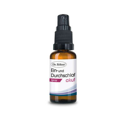 Sie sehen eine Packung Dr. Böhm Ein- und Durchschlaf akut Spray, Produktbild: 02 Dr. Böhm Ein- und Durchschlaf akut Spray, A-Nr.: 5630131 - 02