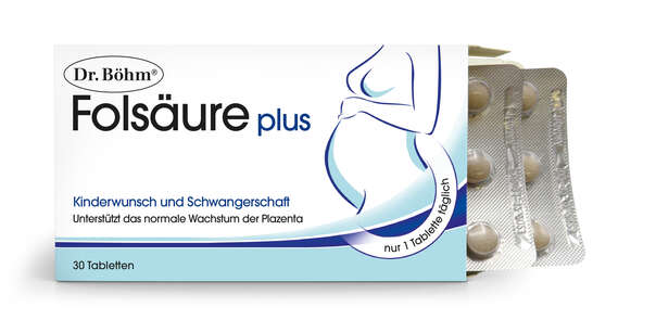 Sie sehen eine Packung Dr. Böhm Folsäure plus, Produktbild: 02 Dr. Böhm Folsäure plus, A-Nr.: 2317416 - 02