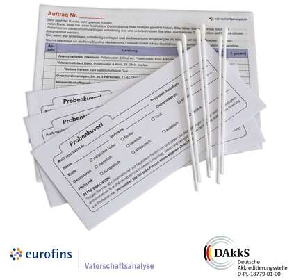 Sie sehen eine Packung Vaterschaftstest DUO +1, Produktbild: 02 Vaterschaftstest DUO +1, A-Nr.: 5104885 - 02