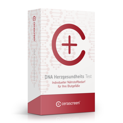 Sie sehen eine Packung cerascreen DNA Herzgesundheits Test, Produktbild: 01 cerascreen DNA Herzgesundheits Test, A-Nr.: 5638517 - 01