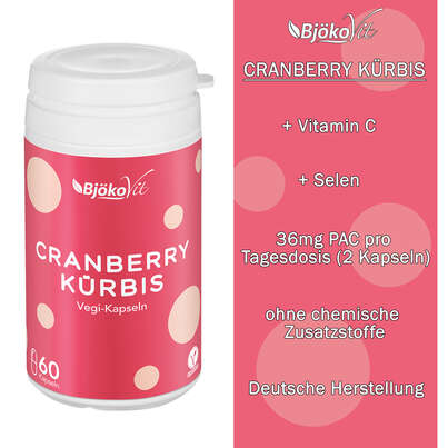 BjökoVit Cranberry-Kürbis Kapseln vegan, A-Nr.: 5174590 - 07