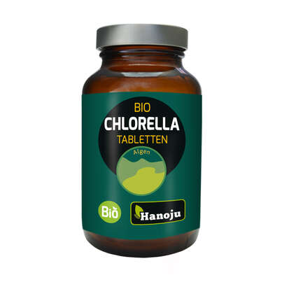 Sie sehen eine Packung Hanoju Chlorella Tabletten Bio 400mg, Produktbild: 01 Hanoju Chlorella Tabletten Bio 400mg, A-Nr.: 4256096 - 01