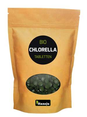 Sie sehen eine Packung Hanoju Chlorella Tabletten Bio 400mg, Produktbild: 01 Hanoju Chlorella Tabletten Bio 400mg, A-Nr.: 4256104 - 01