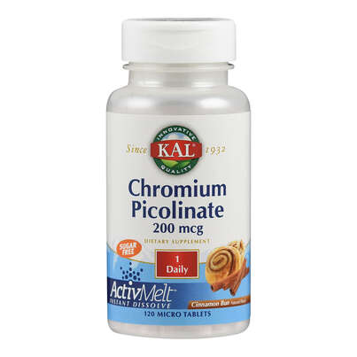 Sie sehen eine Packung Supplementa Chrom Picolinat ActivMelt Sublingualtabletten, Produktbild: 01 Supplementa Chrom Picolinat ActivMelt Sublingualtabletten, A-Nr.: 5396310 - 01
