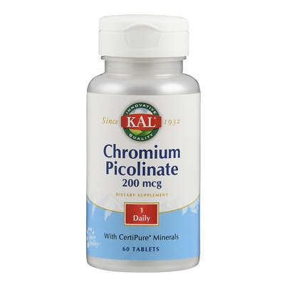 Sie sehen eine Packung Supplementa Chrom Picolinat 200 mcg KAL Tabletten, Produktbild: 01 Supplementa Chrom Picolinat 200 mcg KAL Tabletten, A-Nr.: 5598806 - 01