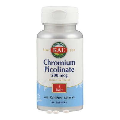 Sie sehen eine Packung Supplementa Chrom Picolinat 200 mcg KAL Tabletten, Produktbild: 04 Supplementa Chrom Picolinat 200 mcg KAL Tabletten, A-Nr.: 5598806 - 04