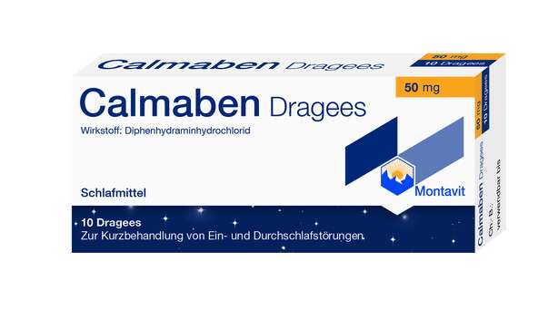 Sie sehen eine Packung Calmaben Dragees, Produktbild: 01 Calmaben Dragees, A-Nr.: 2428802 - 01