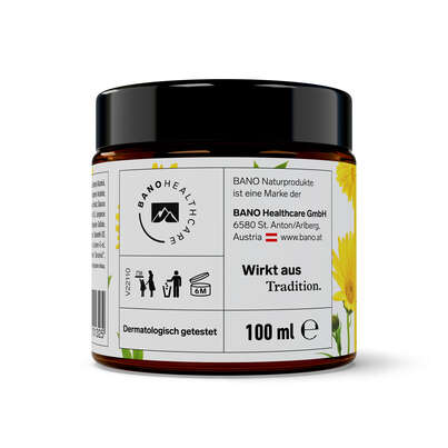 Sie sehen eine Packung Arlberger Calendulin Classic Ringelblumensalbe 100ml, Produktbild: 02 Arlberger Calendulin Classic Ringelblumensalbe 100ml, A-Nr.: 4020531 - 02