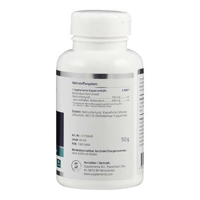 Sie sehen eine Packung Supplementa Butyri Plex Kapseln, Produktbild: 02 Supplementa Butyri Plex Kapseln, A-Nr.: 5596664 - 02