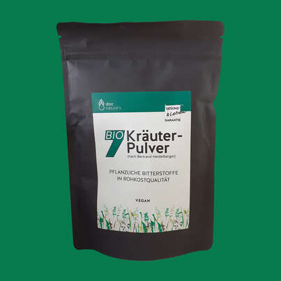 Sie sehen eine Packung doc nature’s BIO 7 Kräuter-Pulver, Nachfüllbeutel, Produktbild: 02 doc nature’s BIO 7 Kräuter-Pulver, Nachfüllbeutel, A-Nr.: 5619508 - 02