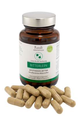 Sie sehen eine Packung Bitterlein - Apothekers Bitterkapseln, Produktbild: 01 Bitterlein - Apothekers Bitterkapseln, A-Nr.: 4488524 - 01