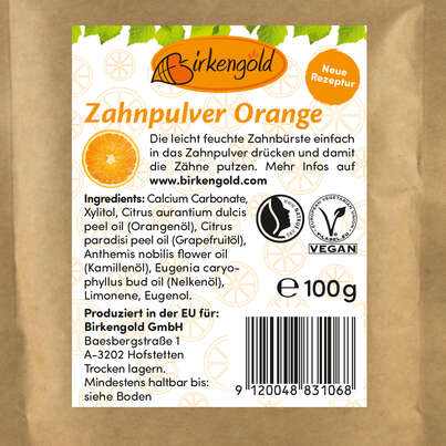 Birkengold Zahnpulver Orange, A-Nr.: 5160292 - 01