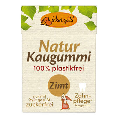 Sie sehen eine Packung Birkengold Kaugummi Zimt nat. Kaumasse, Produktbild: 03 Birkengold Kaugummi Zimt nat. Kaumasse, A-Nr.: 5160352 - 03