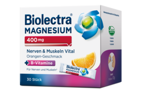 Biolectra® Magnesium 400 mg Nerven &amp;amp; Muskeln Vital Direct Sticks 30 Stück, A-Nr.: 5615048 - 01