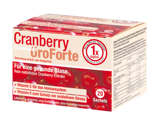 Sie sehen eine Packung BIOGELAT CRANBERRY UroForte-Granulat, Produktbild: 01 BIOGELAT CRANBERRY UroForte-Granulat, A-Nr.: 3269895 - 01